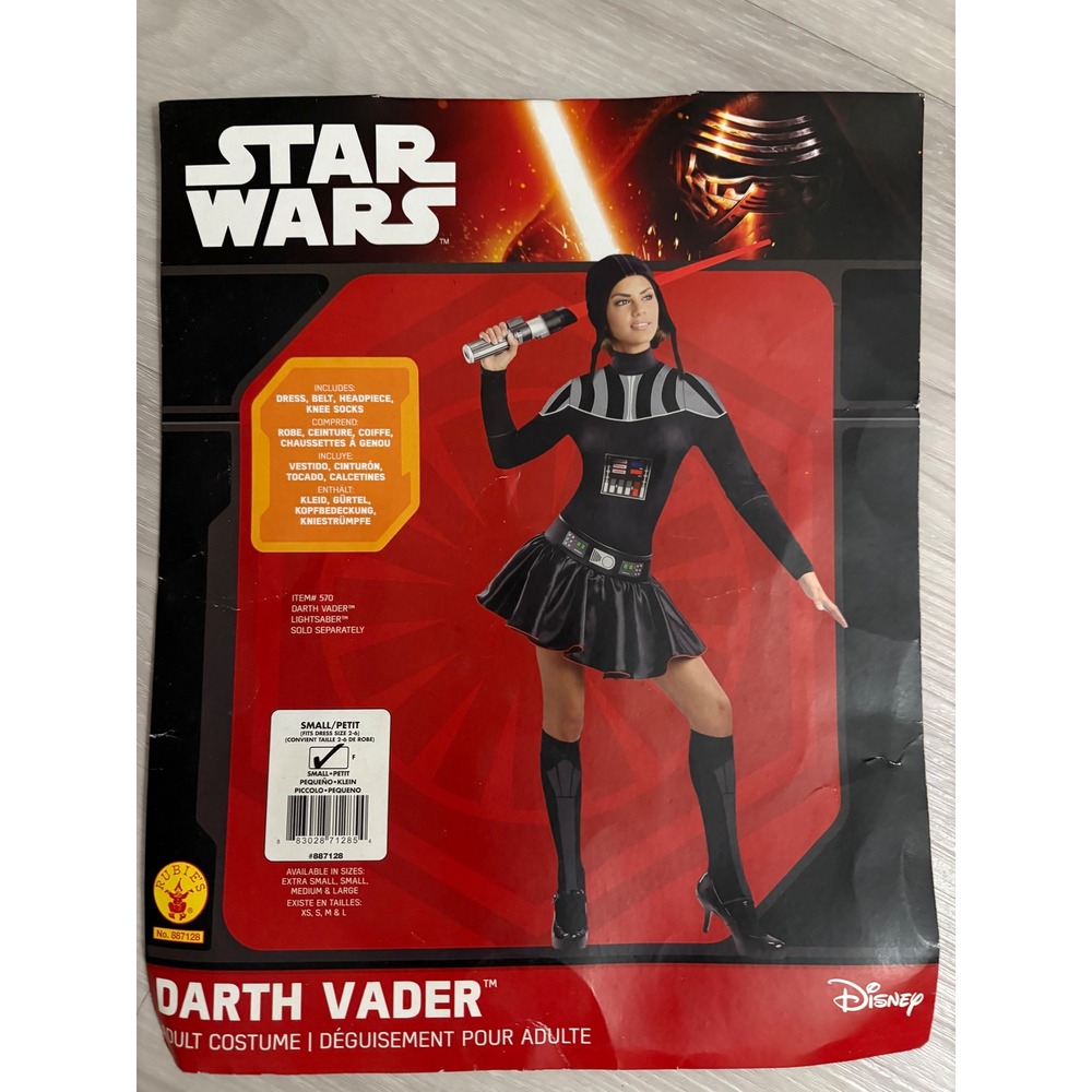 Star Wars Darth Vader Women Costume Set Rubies Dress Belt Socks Headpiece Size S
